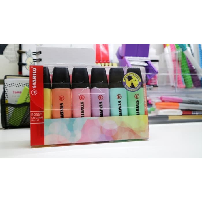 

Stabilo Warna Warni - Highlighter - Stabilo Pulpen Stabilo Boss Pastel Colors Set 6 Warna Pastels