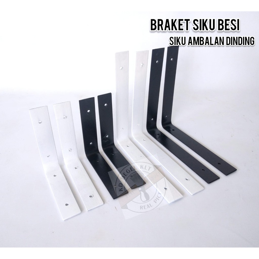 siku rak ambalan dinding | briket besi plat siku | siku besi tempel dinding
