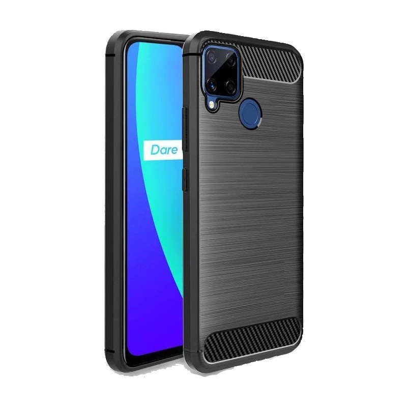 CASE SLIM FIT CARBON IPAKY REALME C15 SOFTCASE - FA