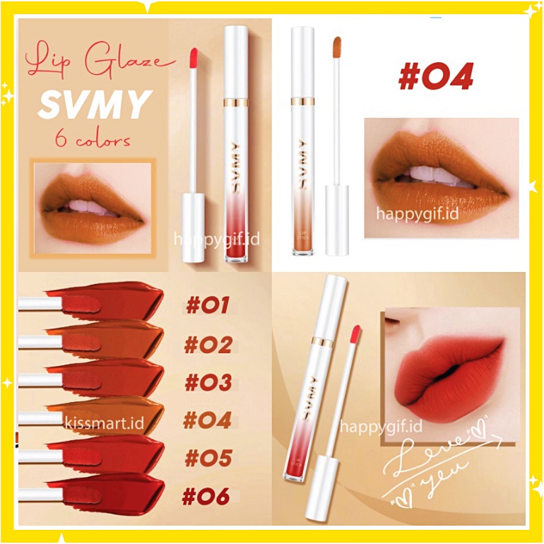 SVMY Lipstik Lip Glaze White Gold Matte Lipstick LA166 1056