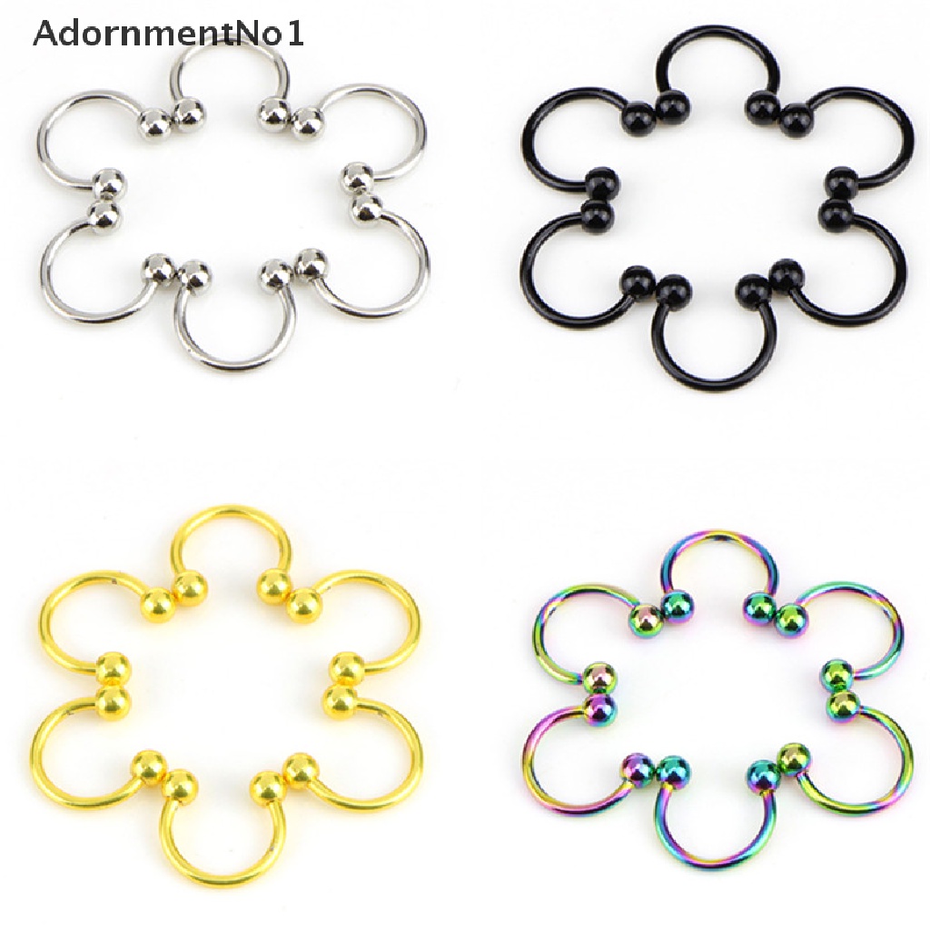 (AdornmentNo1) 10pcs / Set Anting Tindik Bibir / Hidung / Telinga Bentuk Tapal Kuda Bahan Stainless Steel