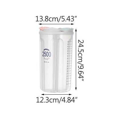 DODORY HL0225 Food Storage Toples Makanan Wadah Tempat Penyimpanan cereal Makanan Kering 2500ML 4slot