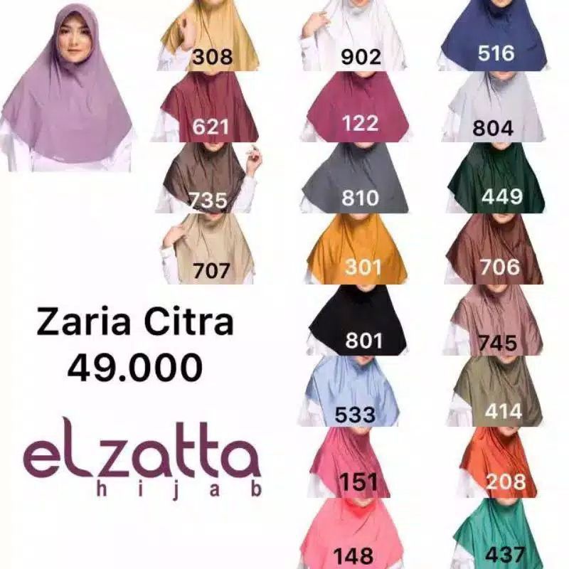 ELZATTA ZARIA CITRA JILBAB BERGO INSTANT POLOS BEST SELLER-1