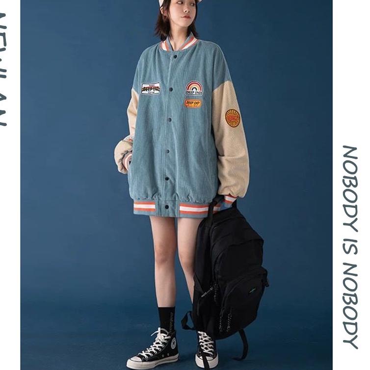 "TKL.20Au22ᵛ" Newlan WT003 Jaket Baseball Japanese Harajuku BF Unisex Jacket College Baseball --- Jo