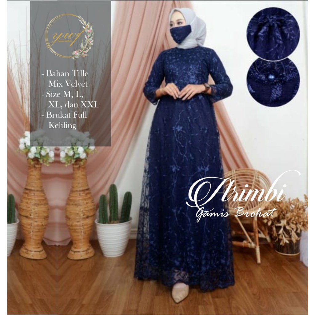 YWF ~ ( TERMURAH ) BAJU LEBARAN MODEL TERBARU | GAMIS BRUKAT TERBARU | BAJU BROKAT WANITA MUSLIM | D