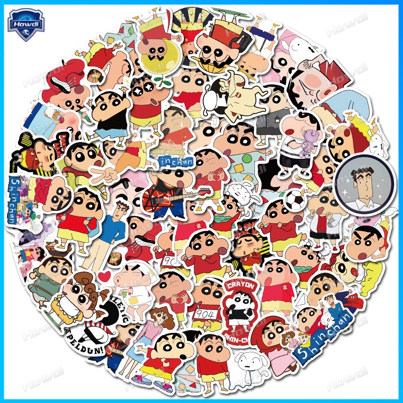 Stiker Crayon Shin-chan Tahan Air Untuk Helm Motor