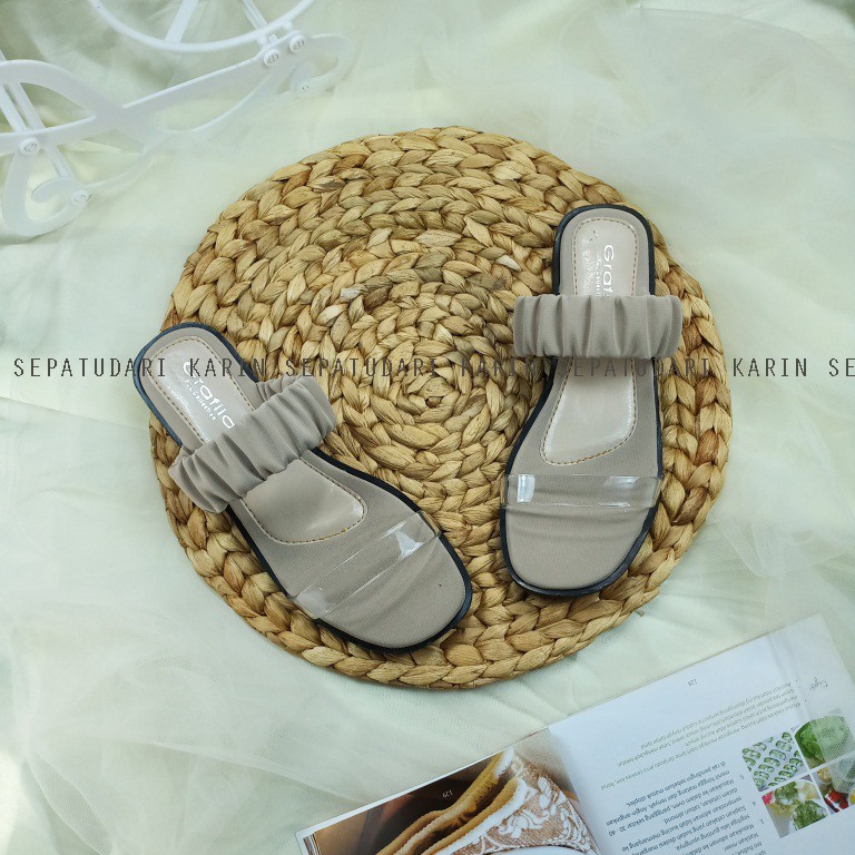 Sepatudari Karin Real Pic Sandal flat wanita Sandal Slop KR-SDF0045