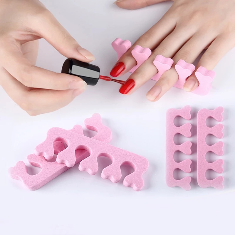 2pcs Spons Pemisah Jari Kaki Warna Pink Untuk Nail Art