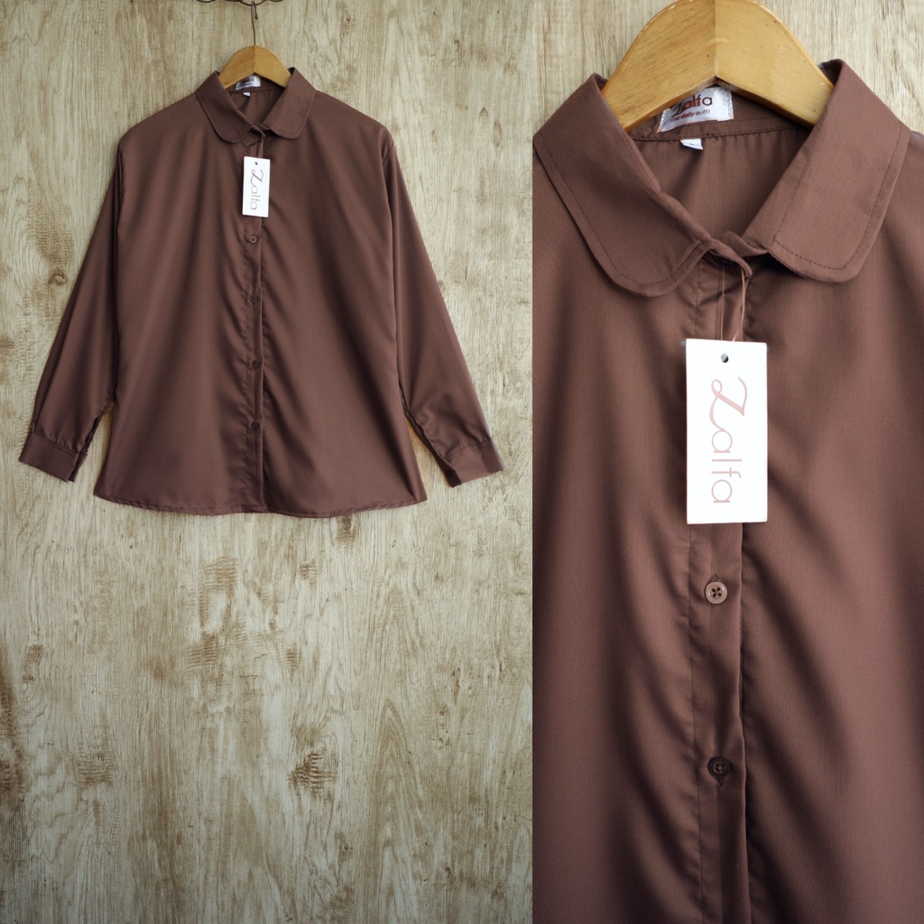 BASIC KEMEJA Toyobo by ZALFA OUTFIT / kemeja polos / kemeja katun / kemeja wanita murah