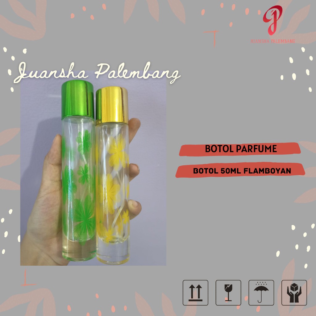 BOTOL PARFUM MOTIF FLAMBOYAN 50 ML PER LUSIN + BUBBLEWRAP