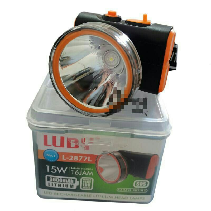 COD SENTER KEPALA Luby L-2877L 15W Cahaya Putih Lithium 3600mAh TERBARU