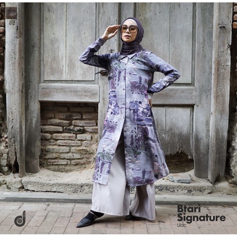 BTARI LILAC SIGNATURE TUNIK BY DEENAY ORI 100%
