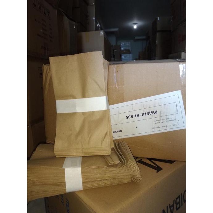 

PAPER BAG - KODE 19 - BROWN KRAFT - KANTONG KERTAS ROTI - 2000 PCS RTGRT14554I