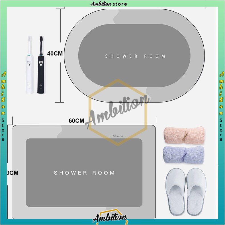 𝐁𝐈𝐒𝐀 𝐂𝐎𝐃!  Keset Lantai Kamar Tidur Rumah Dapur Alas Anti Selip Bedroom Floor MatKeset Kaki Anti Bau Nyerap Air Anti Bakteri Keset Batu Kamar Mandi Premium Anti Slip