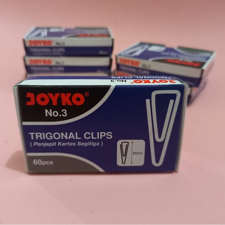 JOYKO PENJEPIT KERTAS / PAPER CLIP / TRIGONAL CLIP (NO.3) MURAH