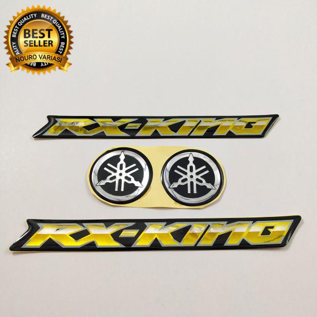 EMBLEM STIKER TIMBUL YAMAHA RX KING KUALITAS TERBAIK-GOLD NEW