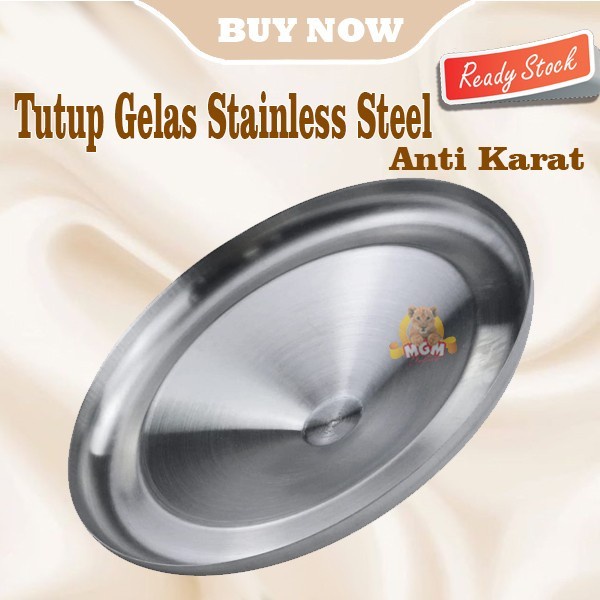 Tutup Gelas Stainless 10.6CM Anti Karat Mug Cover Stainless Steel