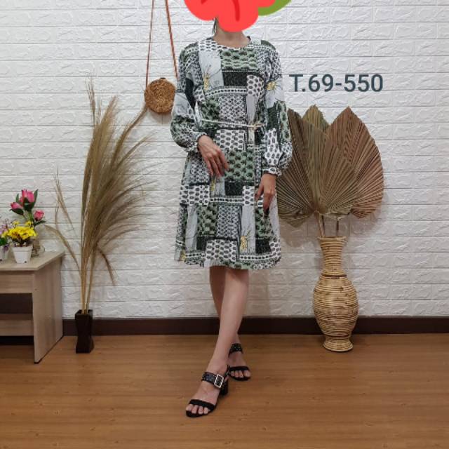 Tunik plisket/midi dress/dress etnik/tunik bangkok