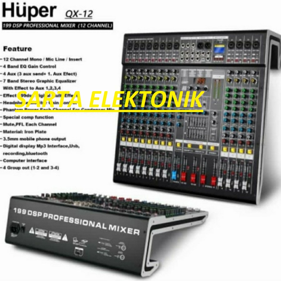 Mixer audio12ch Huper QX12 original Huper Qx12 qx12 bluetooth
