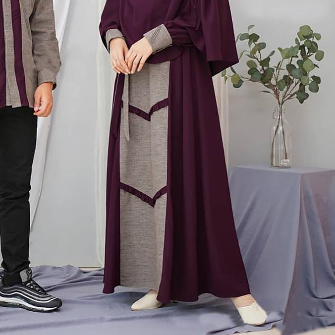 ➭ [ ] Asoka Couple Baju Cp Pasangan Muslim Syari Set Kemeja Gamis ✱