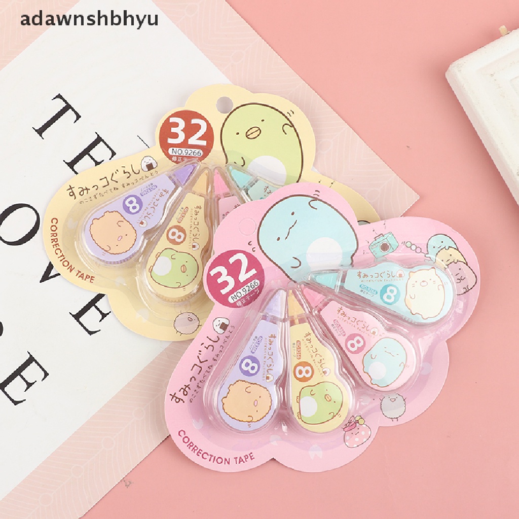 4pcs / Pak Correction Tape Warna Putih Untuk Stationery Sekolah / Kantor