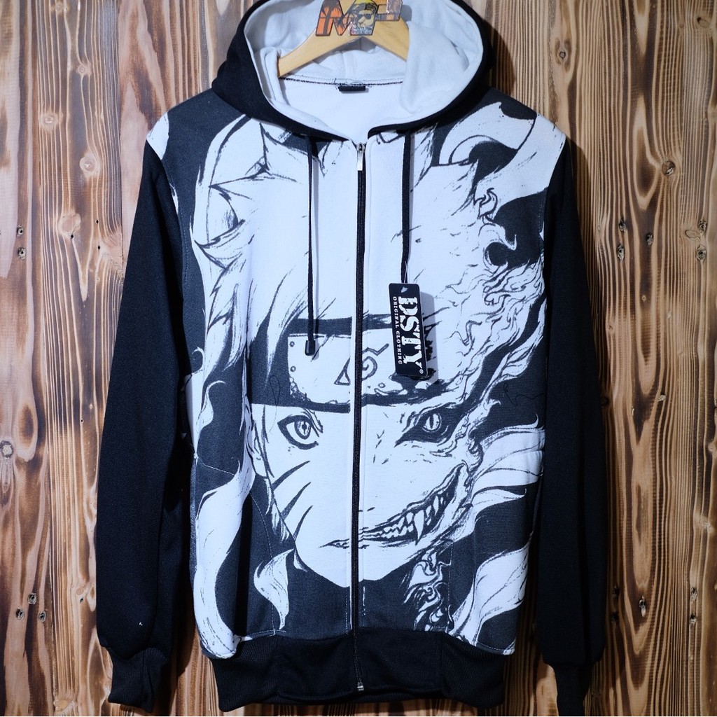 Jaket Naruto Kyubi Zipper Hoodie full print Terbaru Terlaris