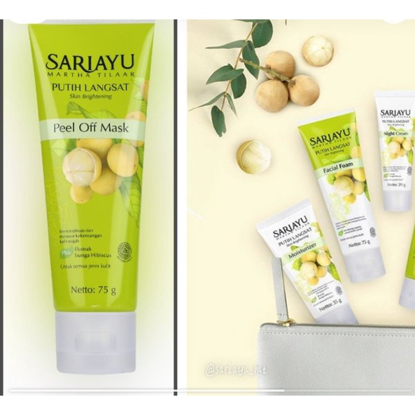 SARIAYU PUTIH LANGSAT cream 35g//night 20g//facial foam//body lotion//twc//masker wajah