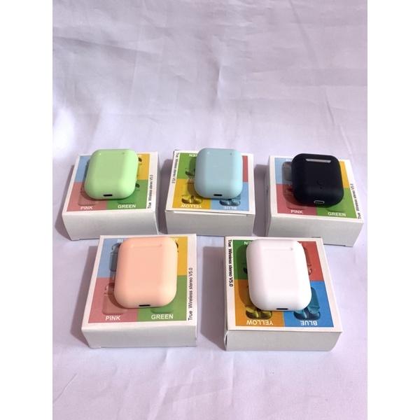 Headset bluetooth i12 TWS macaron-1