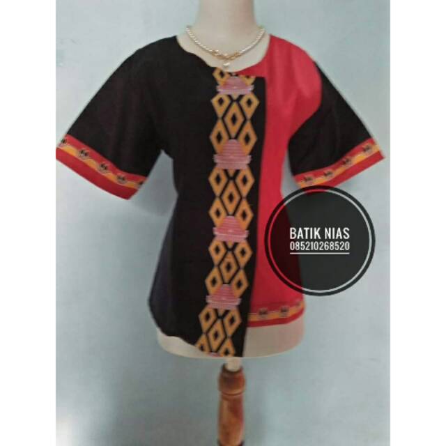 Batik Nias // Blouse Batik Motif Rumah Adat Jejer New