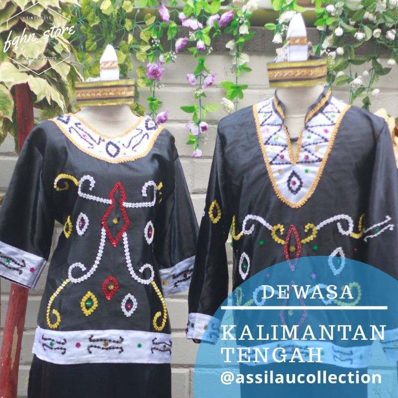 Baju adat dewasa Kalimantan Tengah satuan (Laki/Cewek)