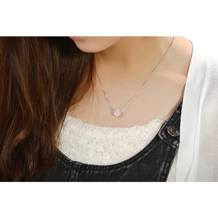 MurmerOfficial A011 Kalung Bulat Mutiara Necklace Fashion Korea Wanita Titanium Bola Diamond