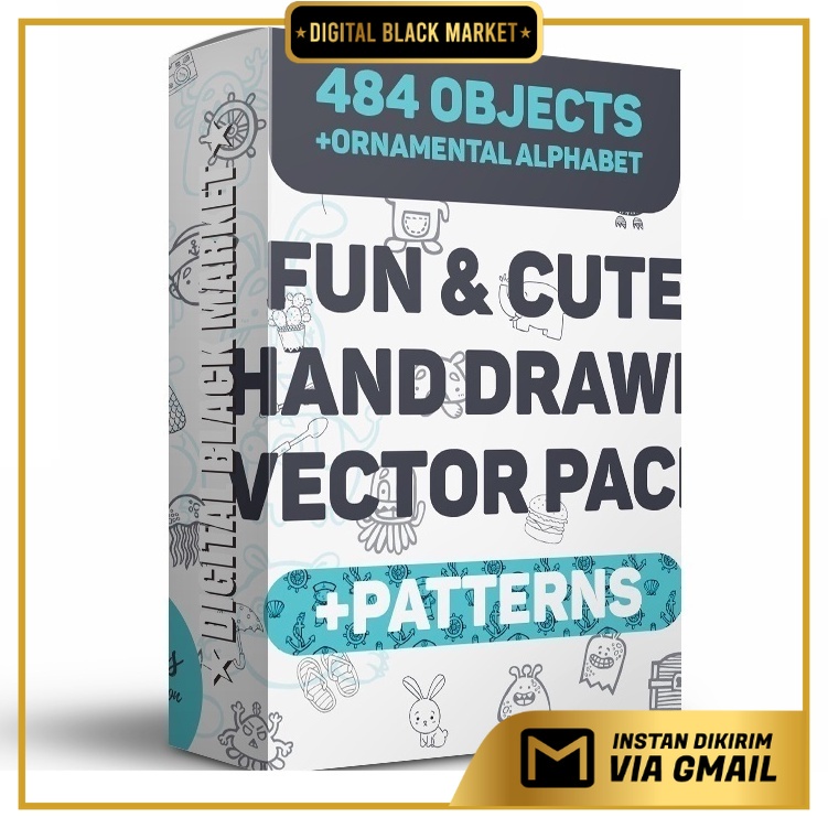 Fun &amp; Cute Hand Drawn Vector Pack +Patterns - Vector Designs