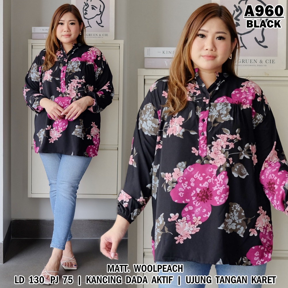 UNION11 -  ATASAN WANITA JUMBO XXXXL / ATASAN WANITA JUMBO LD 130 /  BLOUSE WANITA JUMBO OKTA SINDI PRILY-1