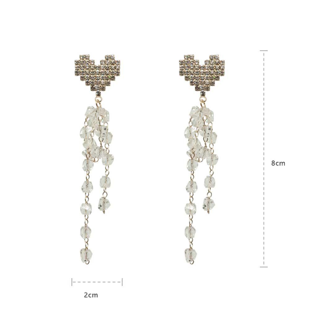 Mxbeauty Menjuntai Anting Trendi Mewah Gadis Hadiah Geometris Berlian Imitasi Kristal Korea Earrings