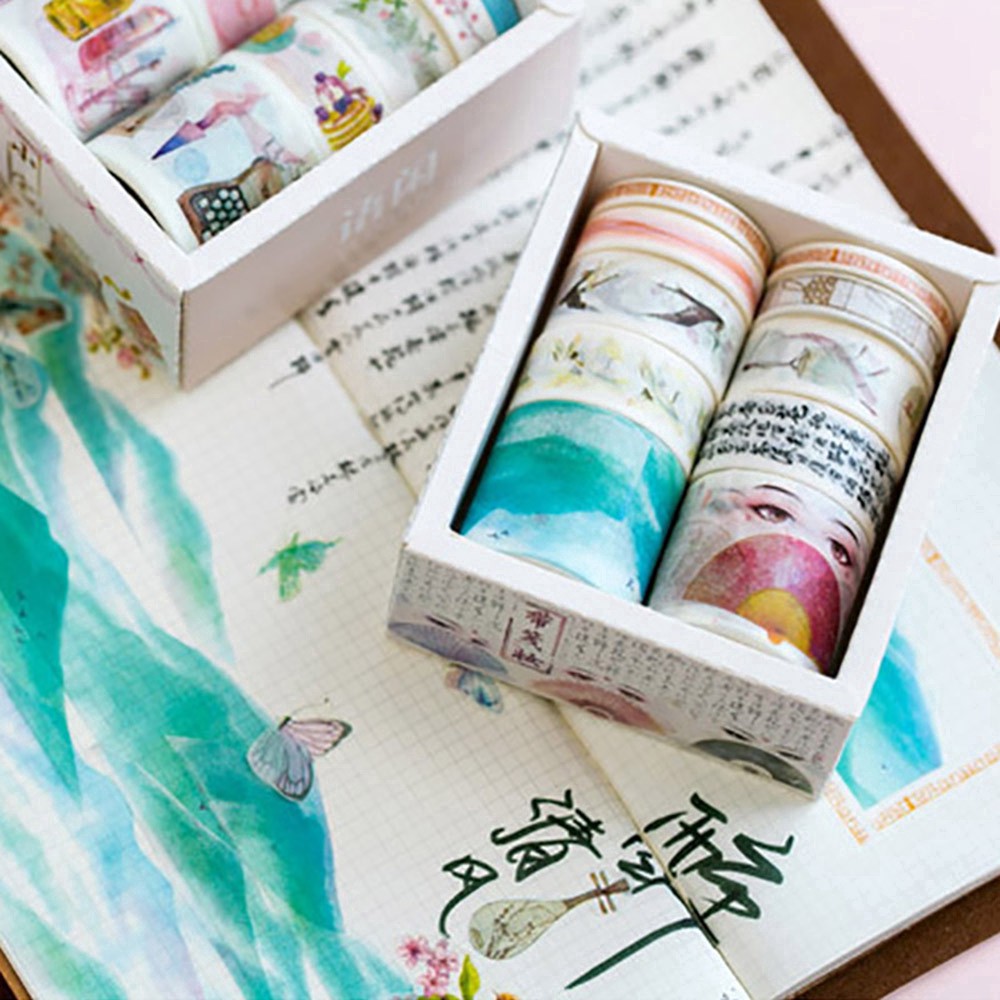 

ALAT TULIS CUTIE 10pcs/set Kawaii Washi Sticky Adhesive Tape Girls Scrapbooking DIY Decoration