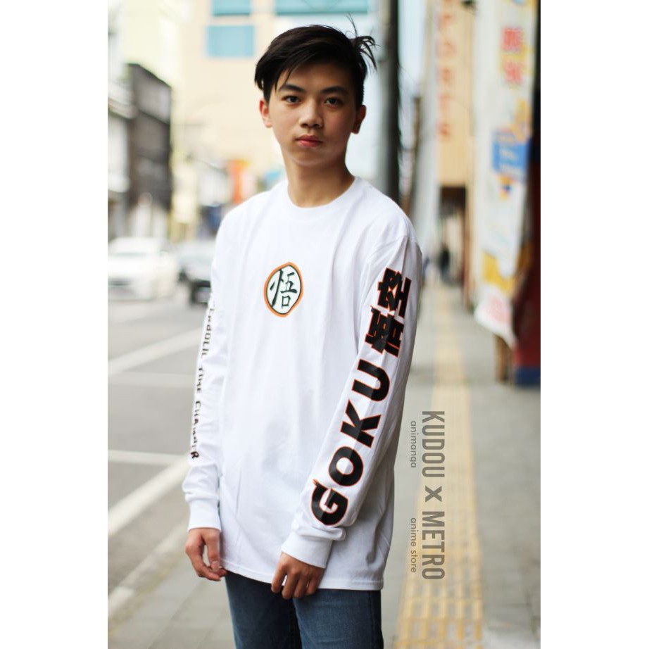 Longsleeve Karet Goku Dragonball  Super Hyperbolic Time Chamber White