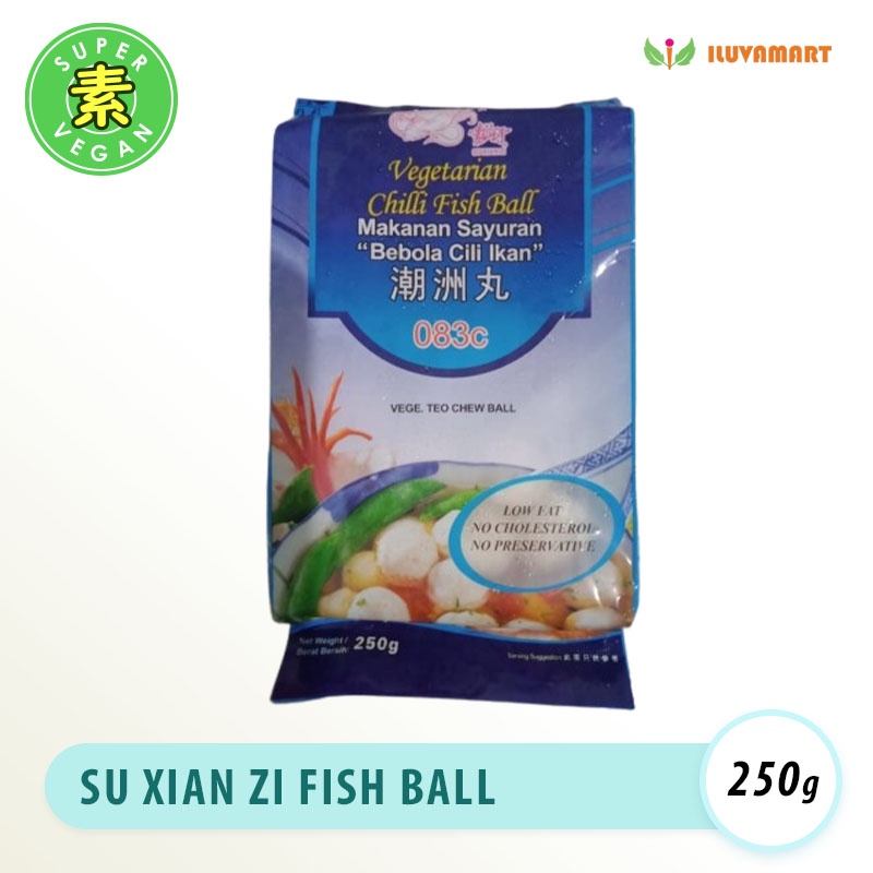 

Su Xian Zi Chilli Fish Ball 250 gr Vegetarian / Teo Chew / Tio Ciu