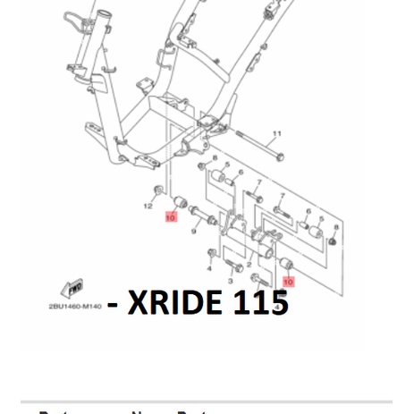 DAMPER BOS BOSH ENGINE MOUNTING MESIN MIO J SOUL GT FINO FI XRIDE X RIDE 115 ORIGINAL YGP 90388-10805