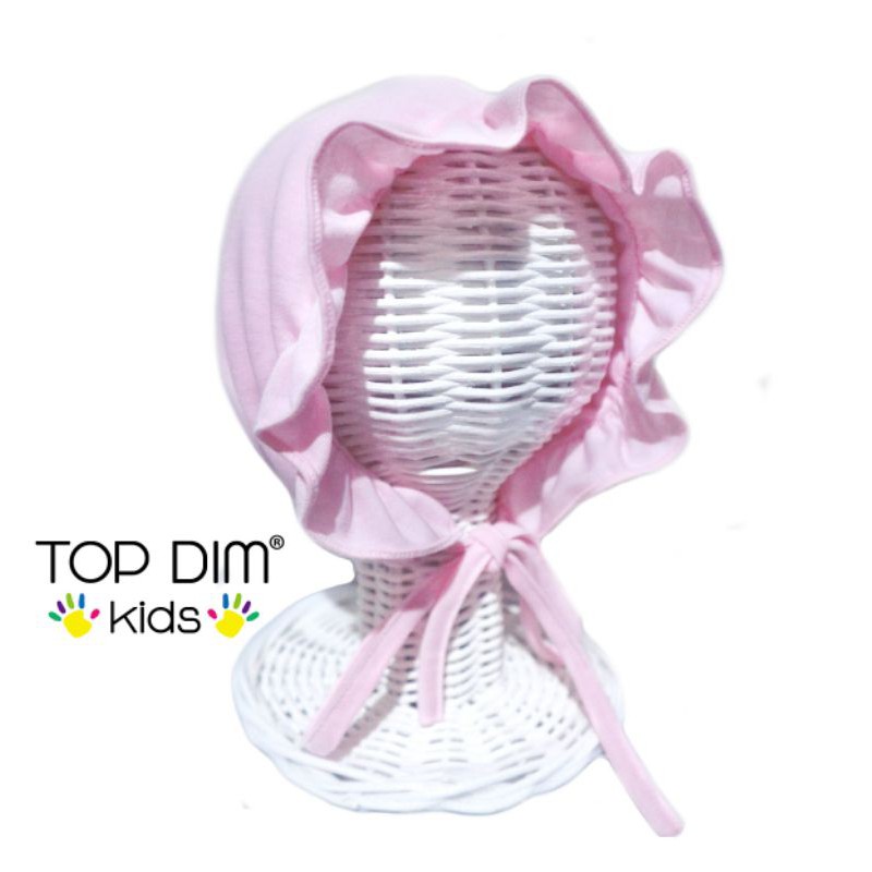 Topdimkids Topi Bonet Ruffle Bonet Topi Noni Bonet Renda Topi Bayi Aksesoris Anak Bayi Polos Basic-Blush
