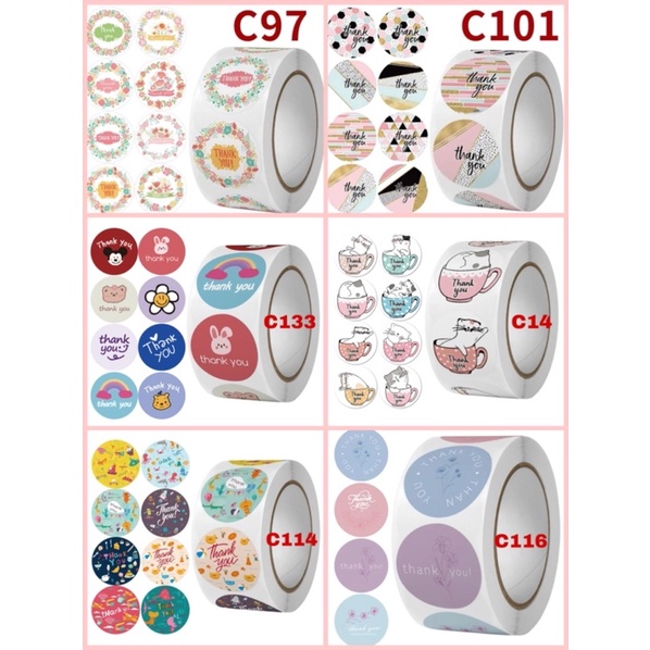 TERMURAH DI SHOPEE - 1 Roll (500 PCS) Sticker Label Tulisan Thank You For Your Order/ Sticker Bakery / Stiker Packing/ Stiker lebaran/ Stiker Terimakasih