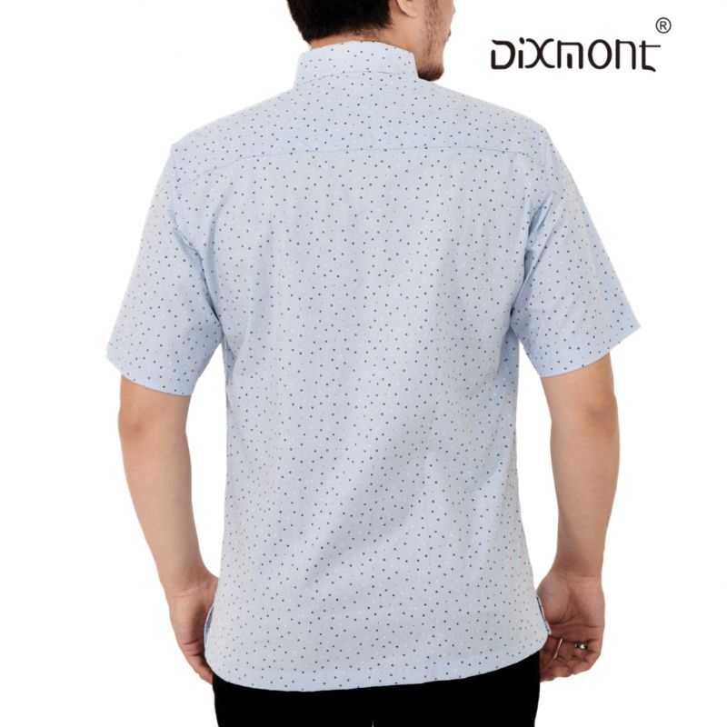 Dixmont Kemeja Pria Basic Formal Motif Lengan Pendek Hem MS01022