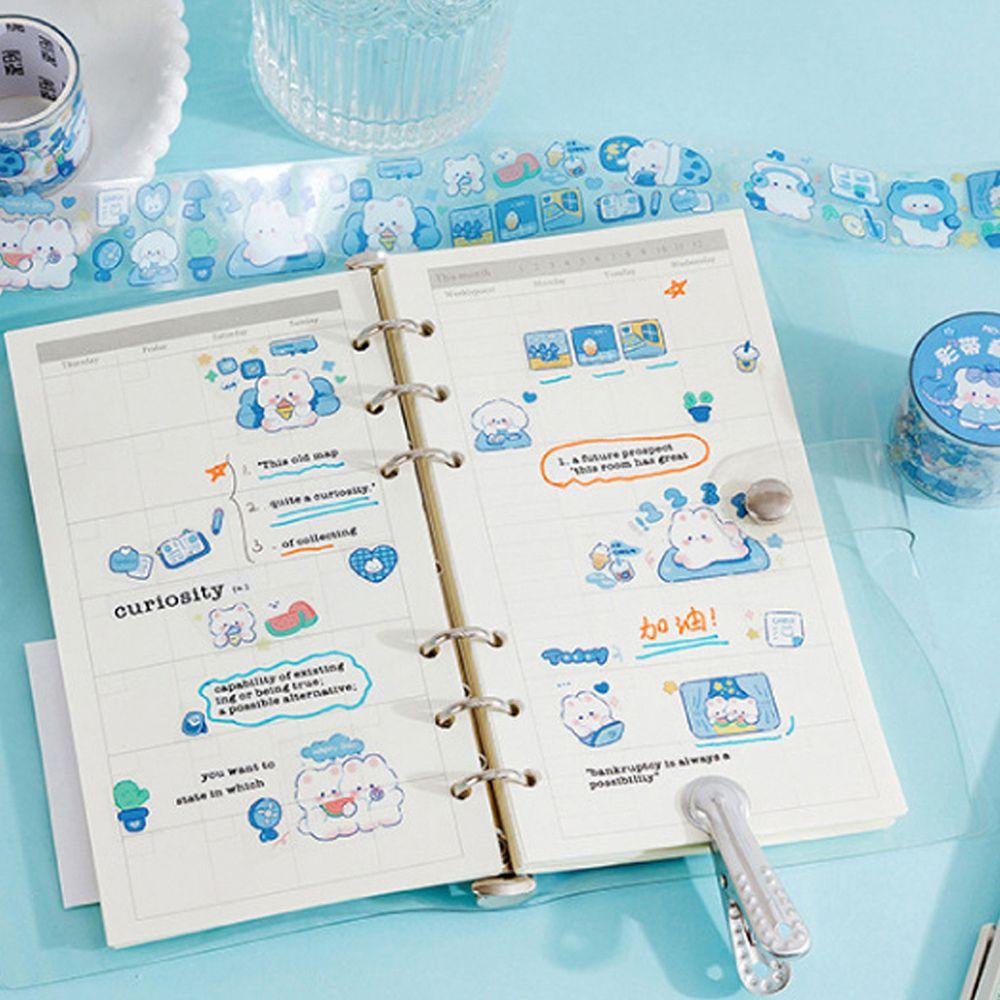 Lanfy Tape Perekat Kreatif Siswa Alat Tulis Buku Pegangan Dekoratif Scrapbooking Tape Stiker DIY Bahan Pita Dekoratif