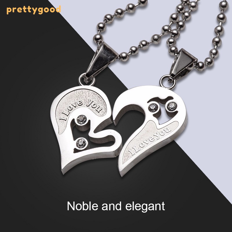 2PCS Love Magnet Kalung Couple Pelukan Choker Liontin Necklace Pasangan Cinta - PD