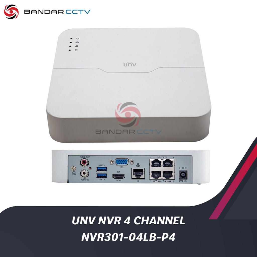 UNV NVR 4 CHANNEL NVR301-04LB-P4