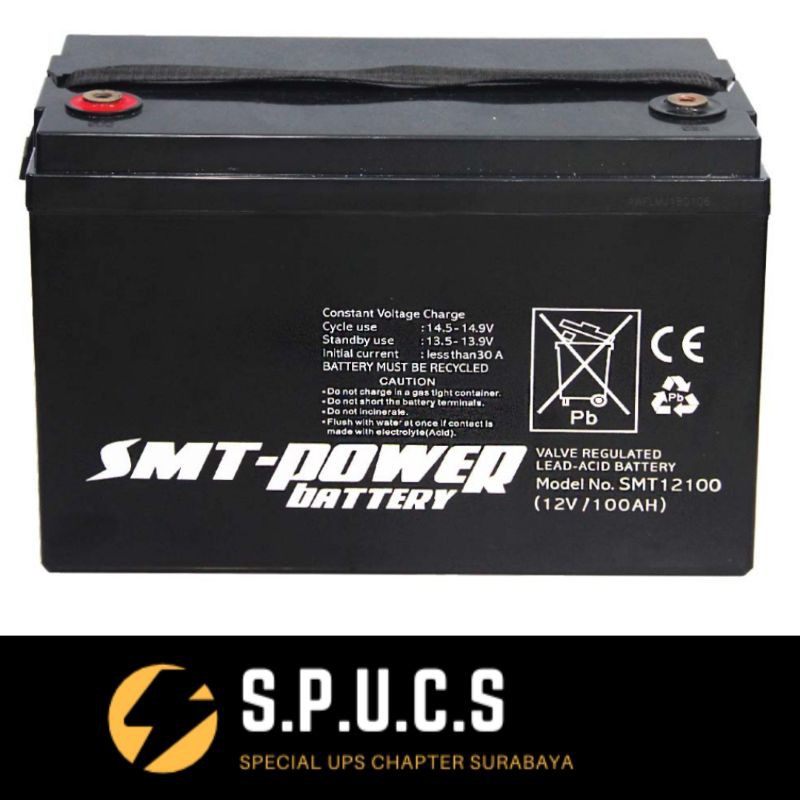 Aki UPS SMT POWER 12V 100AH Baterai UPS/ Deep Cycle/VRLA/Solar Cell
