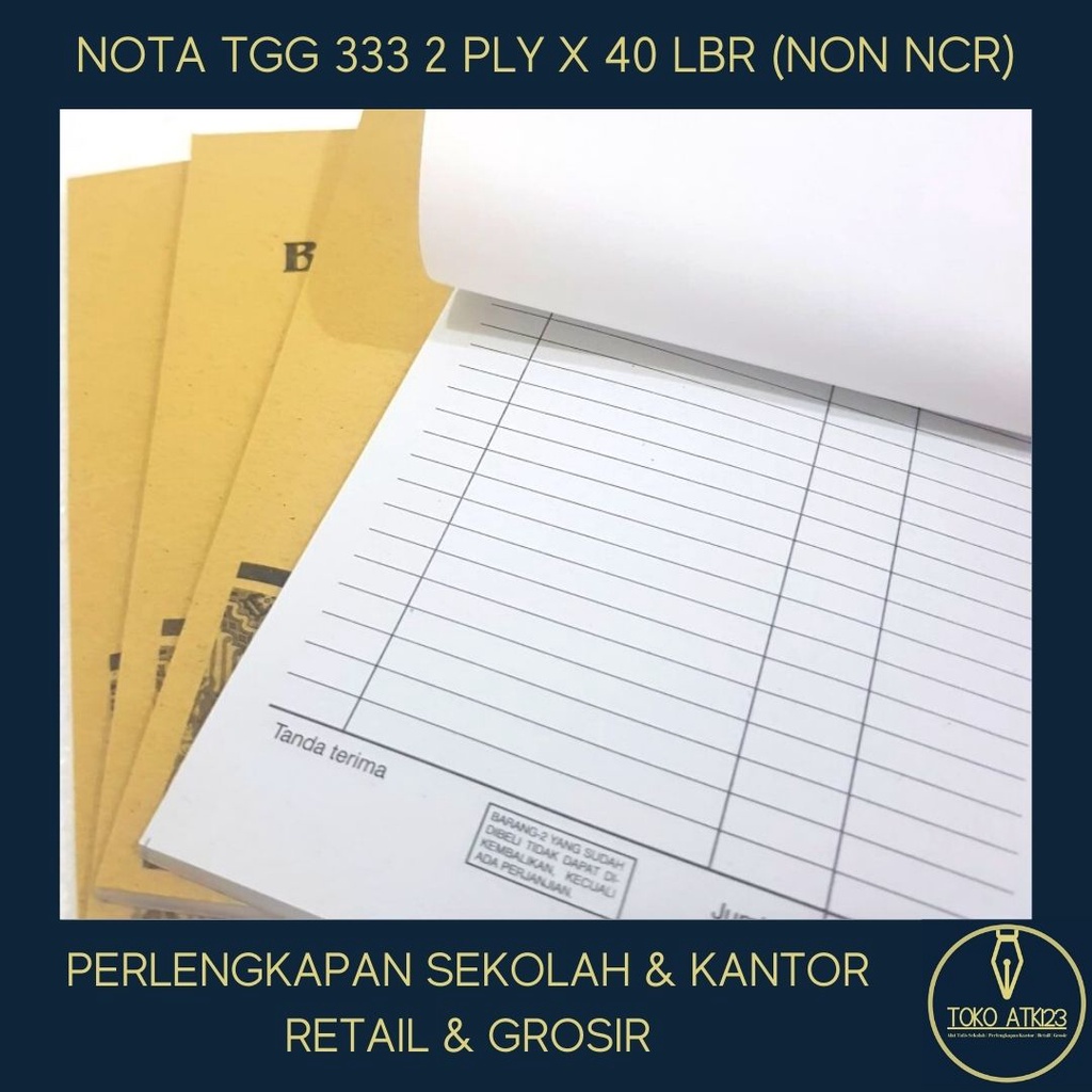 Nota Tanggung 2 Ply Merk 333 / Rankap 2 / Putih Putih