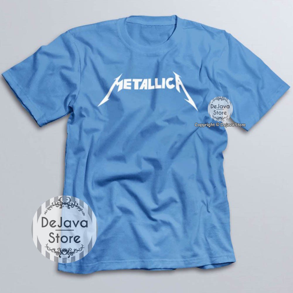 Kaos Band Metallica Musik Populer Tshirt Baju Distro Atasan Unisex Combed 30s Premium | 147-BIRU MUDA