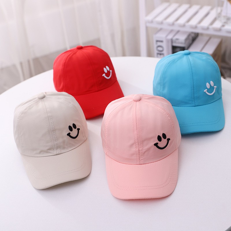 Topi Wanita Pria Korea Bordir Smile Baseball Challenge Reclusive