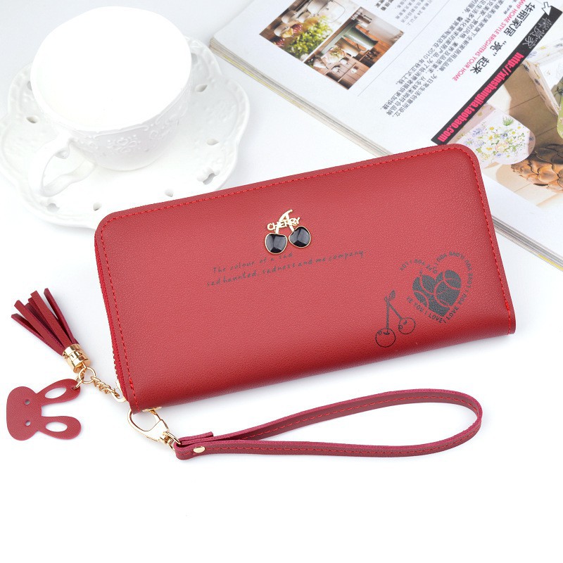 ♥TMALL88♥ DOMPET PANJANG TALI / BERMOTIF CERRY / DOMPET CANTIK / MURAH