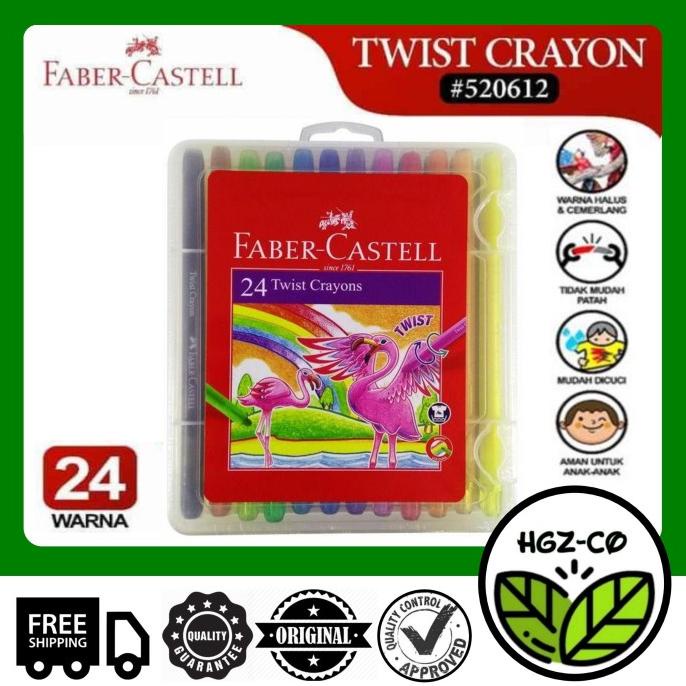 

Twist Crayon Faber Castell 24 Colours / Crayon Putar 24 Warna
